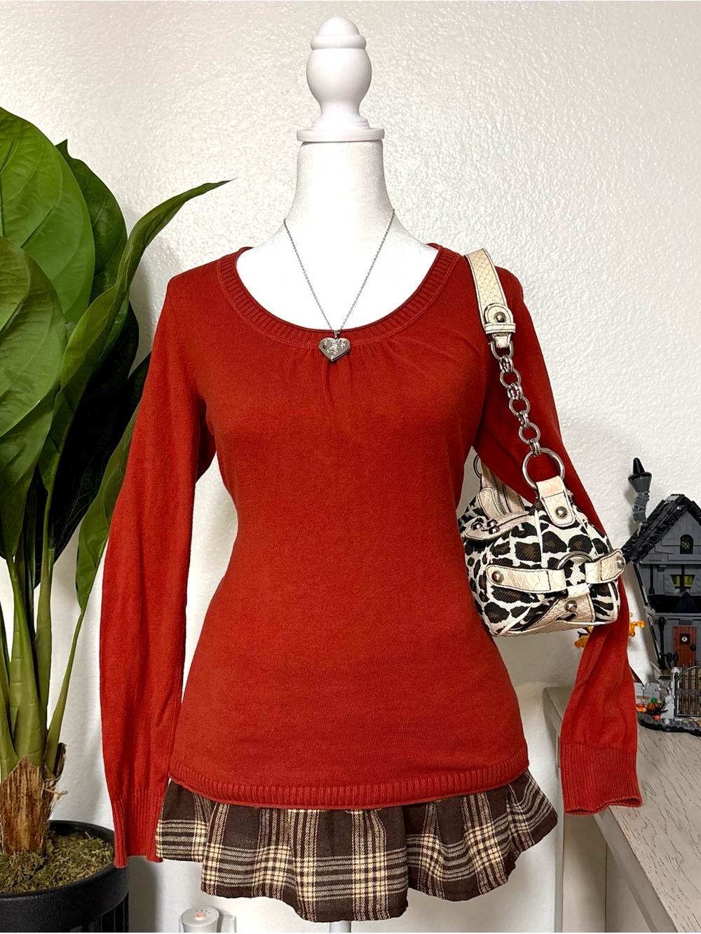 orange y2k fall long sleeve top 🧡